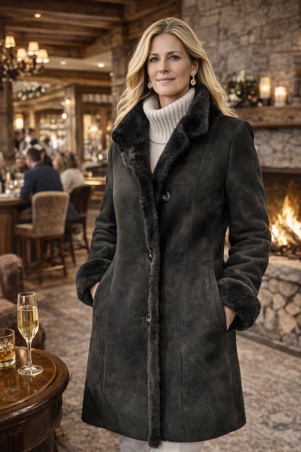 Zwarte Lammy Coat