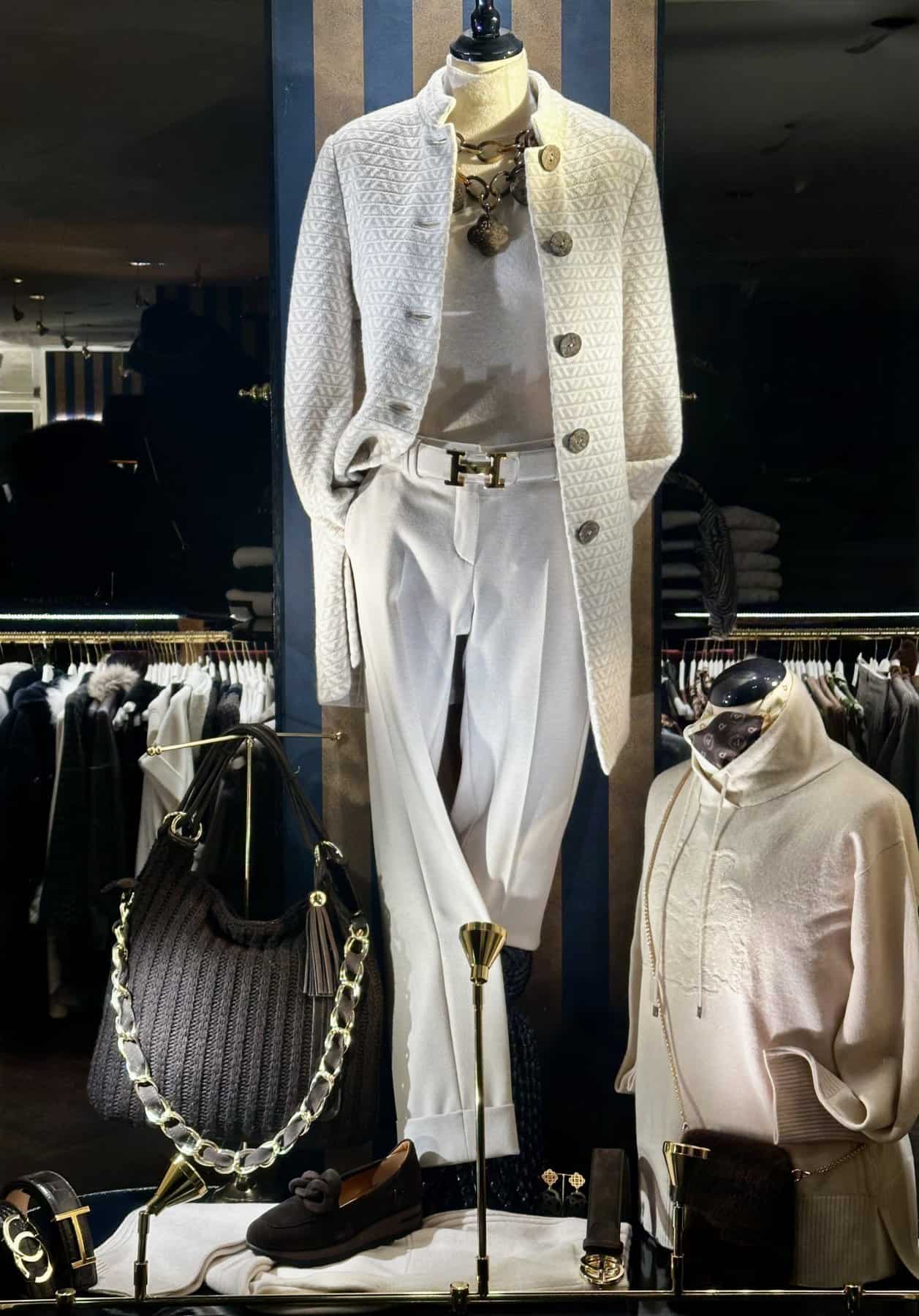 Beige Met Ecru Visgraat Vest
